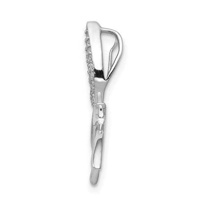 14k White Gold Real Diamond Dragonfly Chain Slide