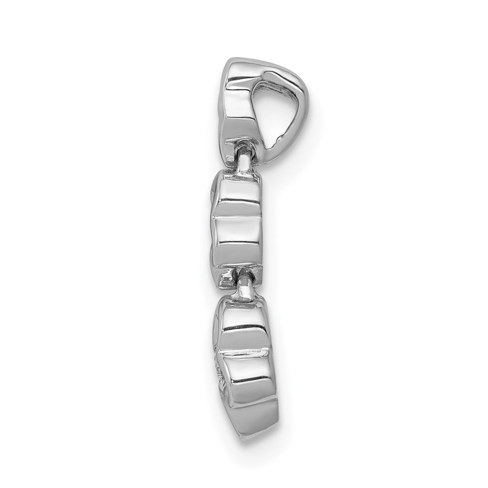 14k White Gold .01ct Real Diamond Flowers Pendant