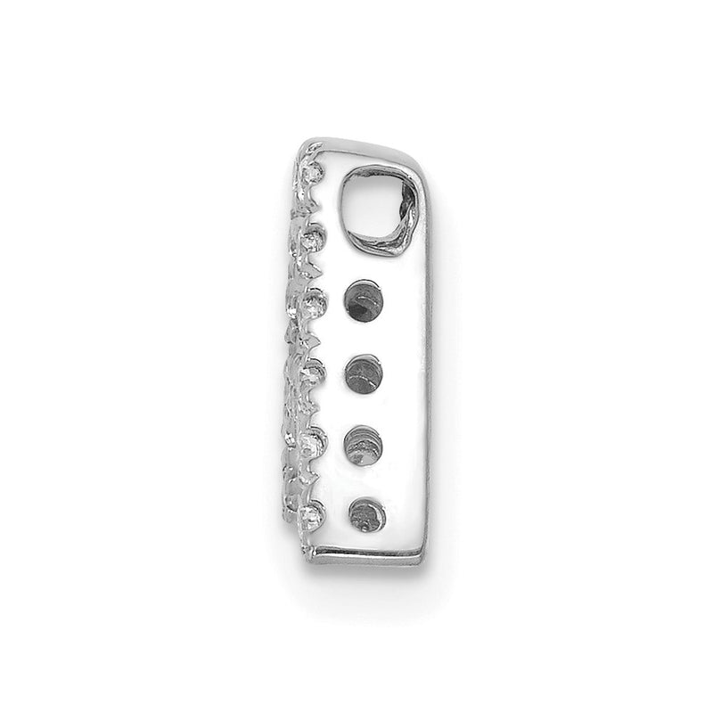 14K White Gold Real Diamond Letter A Initial Charm