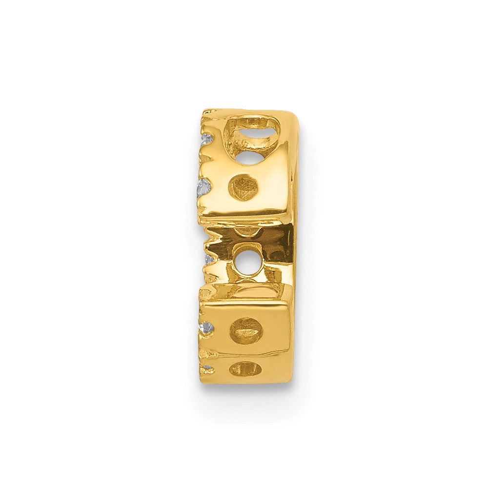 14K Yellow Gold Real Diamond Letter C Initial Charm