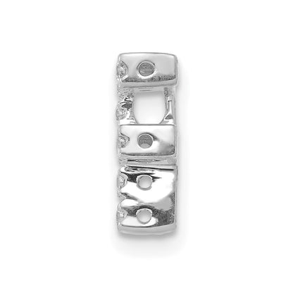 14K White Gold Real Diamond Letter F Initial Charm