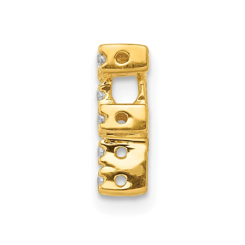 14K Yellow Gold Real Diamond Letter F Initial Charm