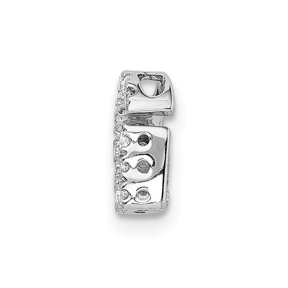 14K White Gold Real Diamond Letter G Initial Charm