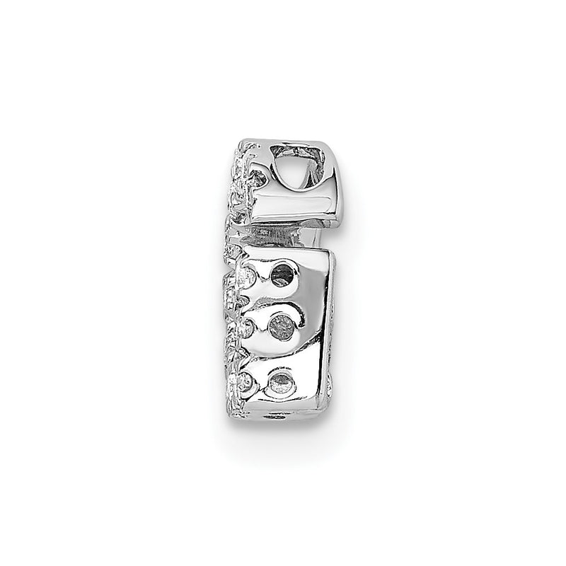 14K White Gold Real Diamond Letter G Initial Charm