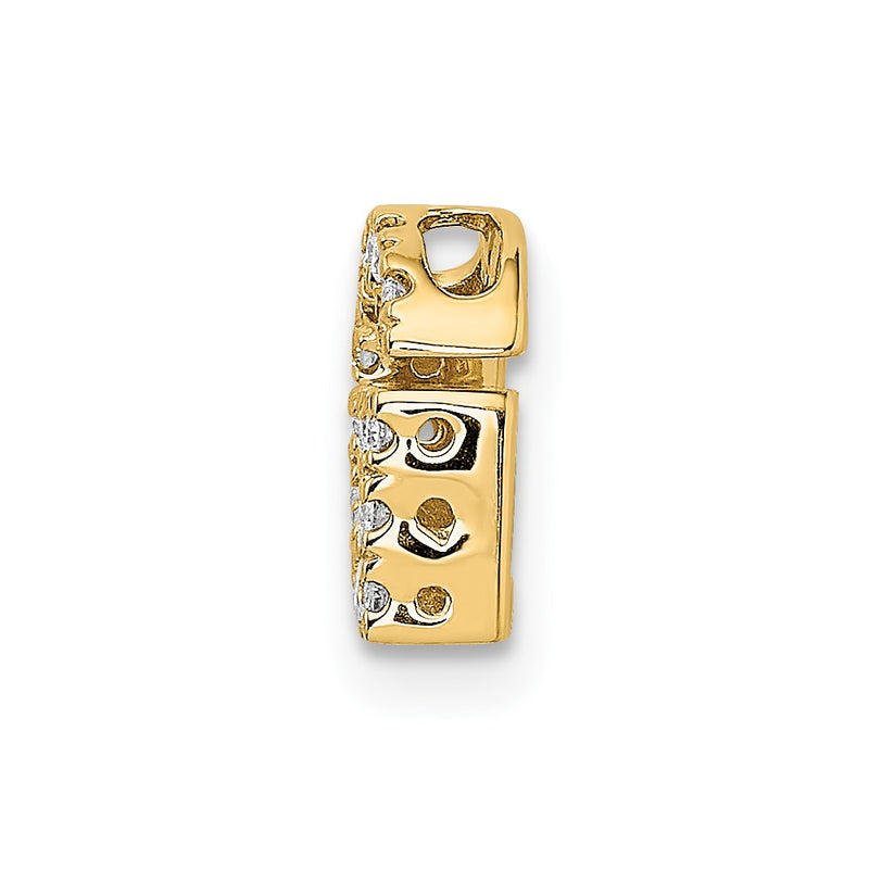 14K Yellow Gold Real Diamond Letter G Initial Charm