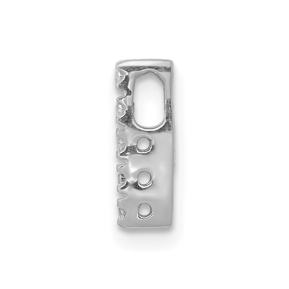14K White Gold Real Diamond Letter I Initial Charm