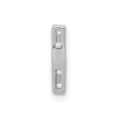 14K White Gold Real Diamond Letter I Initial Charm