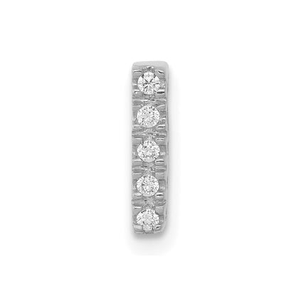14K White Gold Real Diamond Letter I Initial Charm