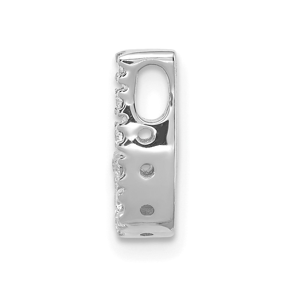 14K White Gold Real Diamond Letter J Initial Charm