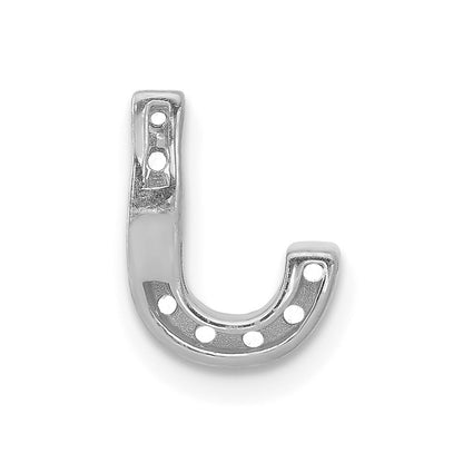 14K White Gold Real Diamond Letter J Initial Charm