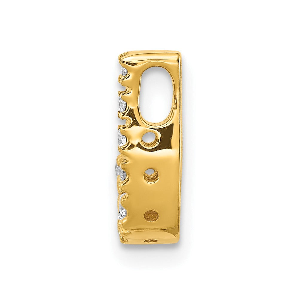 14K Yellow Gold Real Diamond Letter J Initial Charm