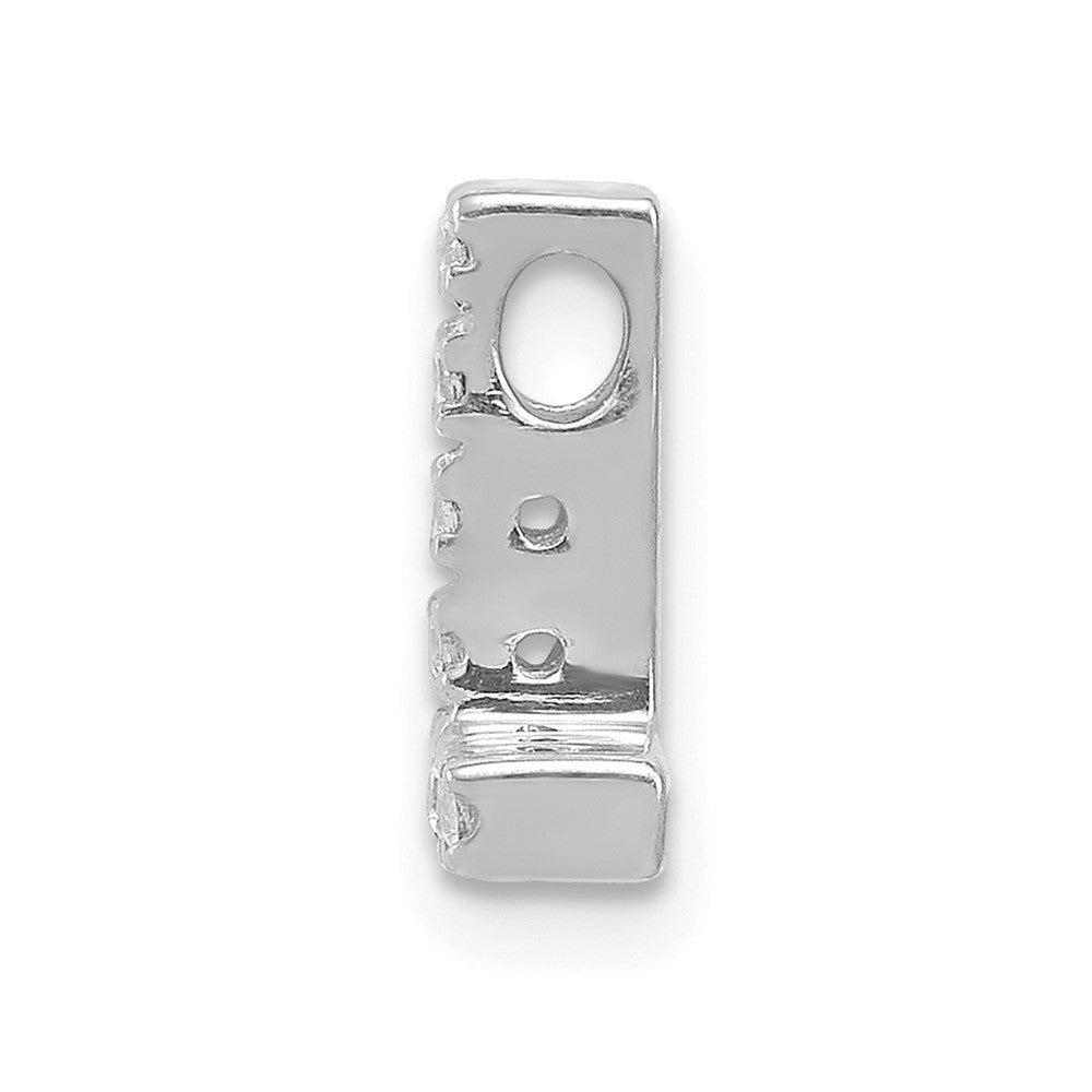 14K White Gold Real Diamond Letter L Initial Charm