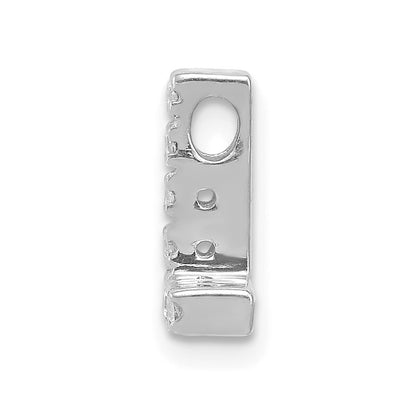 14K White Gold Real Diamond Letter L Initial Charm