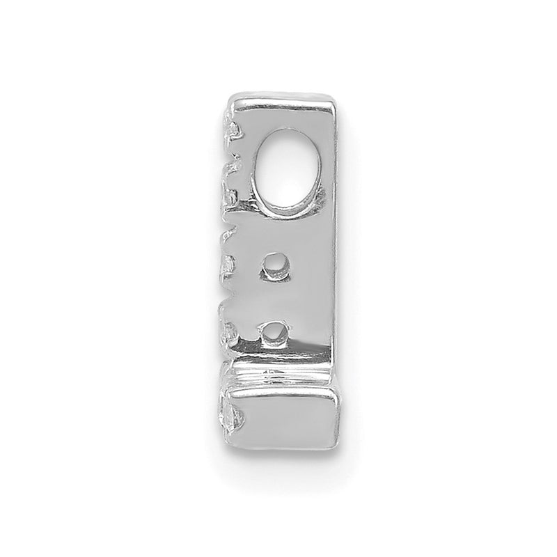 14K White Gold Real Diamond Letter L Initial Charm