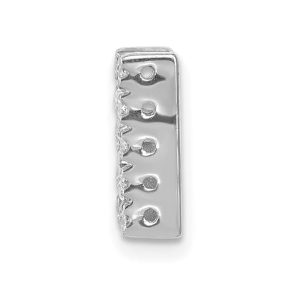 14K White Gold Real Diamond Letter N Initial Charm