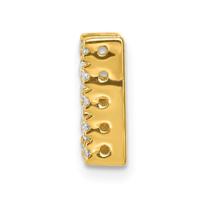 14K Yellow Gold Real Diamond Letter N Initial Charm