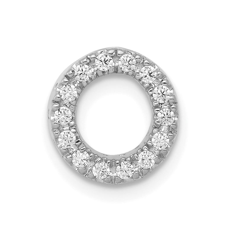 14K White Gold Real Diamond Letter O Initial Charm