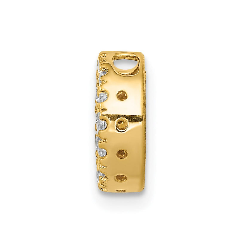 14K Yellow Gold Real Diamond Letter O Initial Charm
