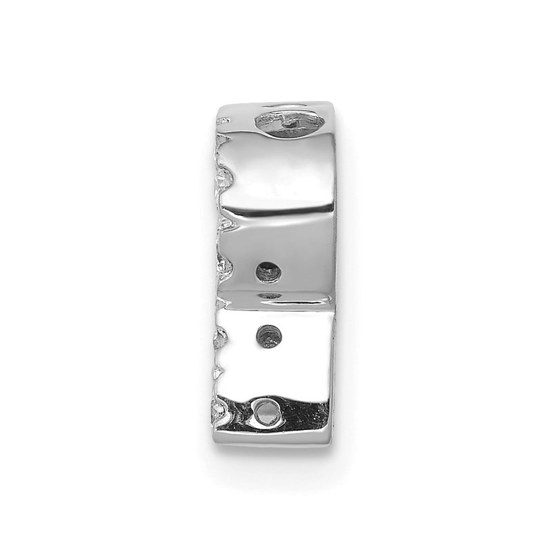 14K White Gold Real Diamond Letter R Initial Charm