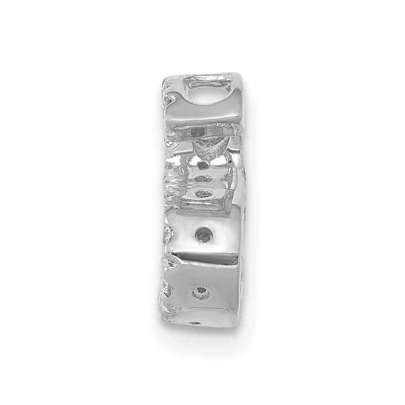 14K White Gold Real Diamond Letter S Initial Charm