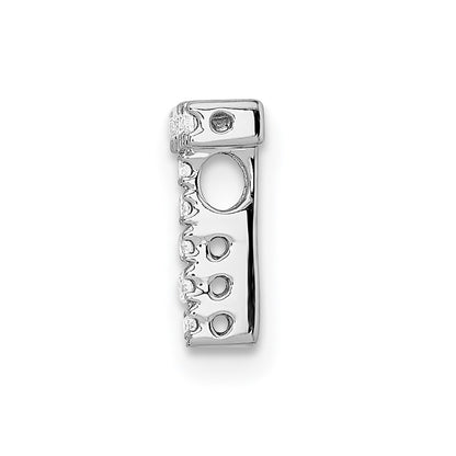14K White Gold Real Diamond Letter T Initial Charm