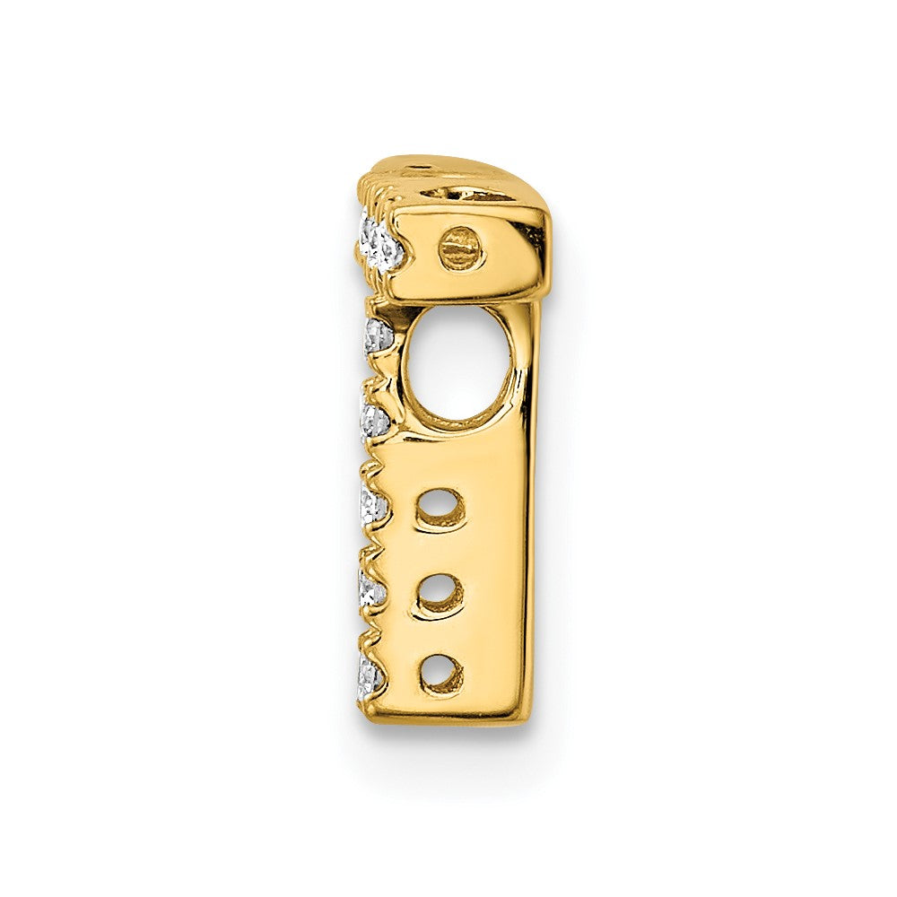 14K Yellow Gold Real Diamond Letter T Initial Charm