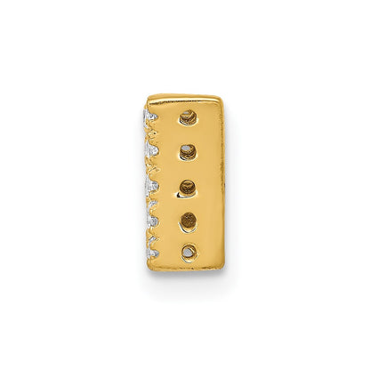 14K Yellow Gold Real Diamond Letter W Initial Charm