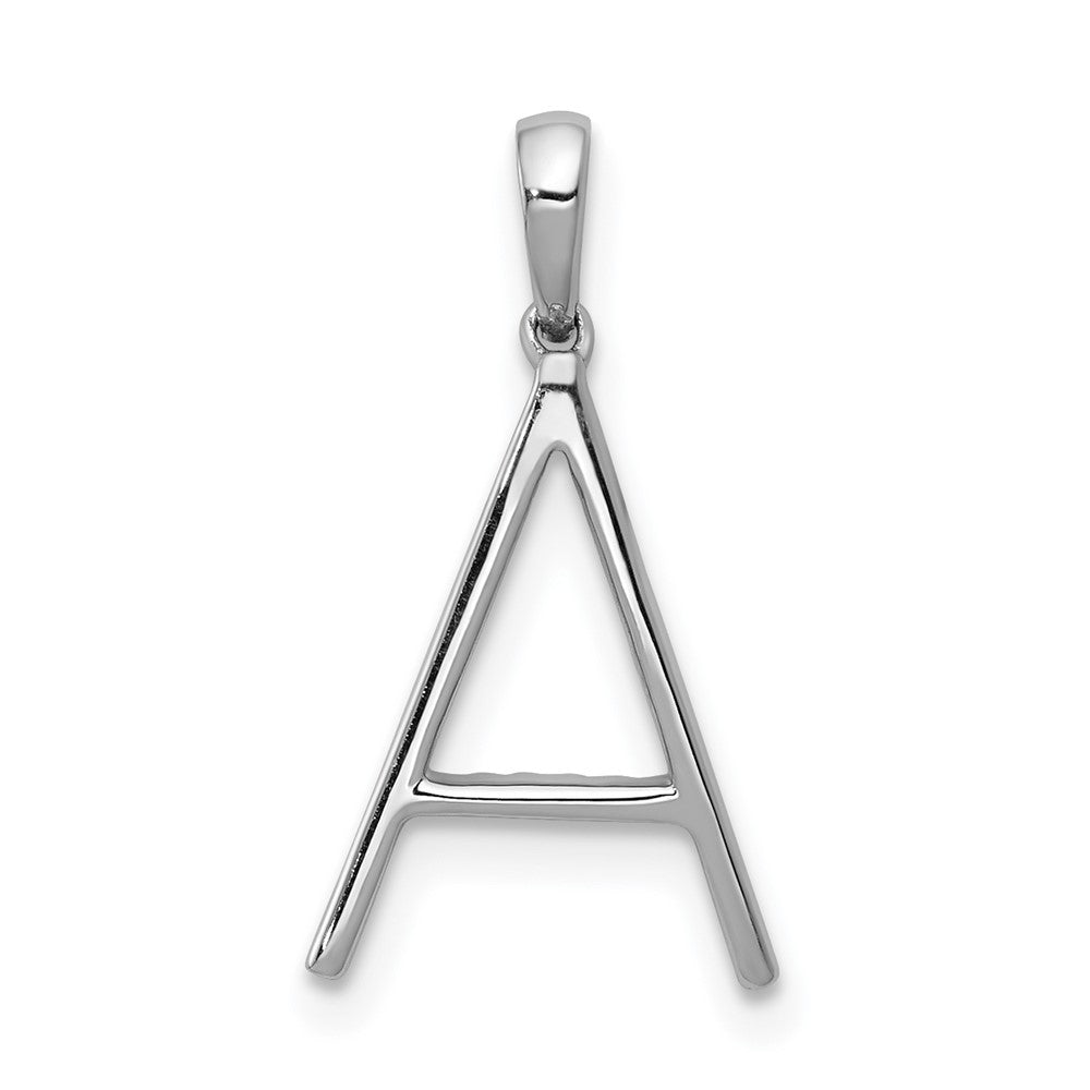 14K White Gold Real Diamond Letter A Initial Pendant