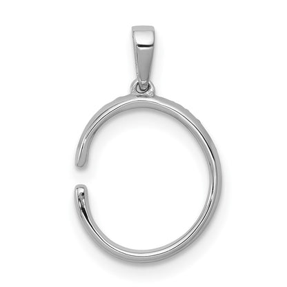 14K White Gold Real Diamond Letter C Initial Pendant