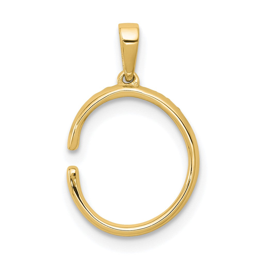 14K Yellow Gold Real Diamond Letter C Initial Pendant