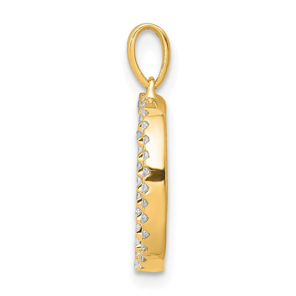 14K Yellow Gold Real Diamond Letter D Initial Pendant