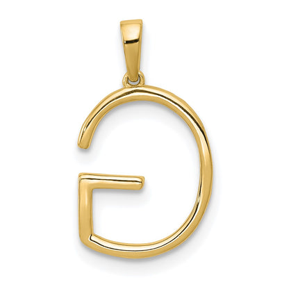 14K Yellow Gold Real Diamond Letter G Initial Pendant