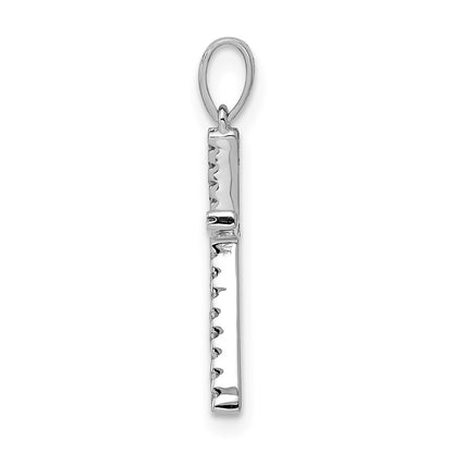 14K White Gold Real Diamond Letter K Initial Pendant
