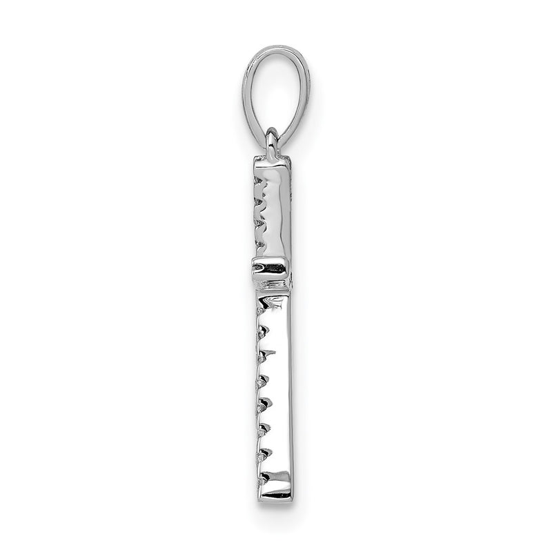 14K White Gold Real Diamond Letter K Initial Pendant