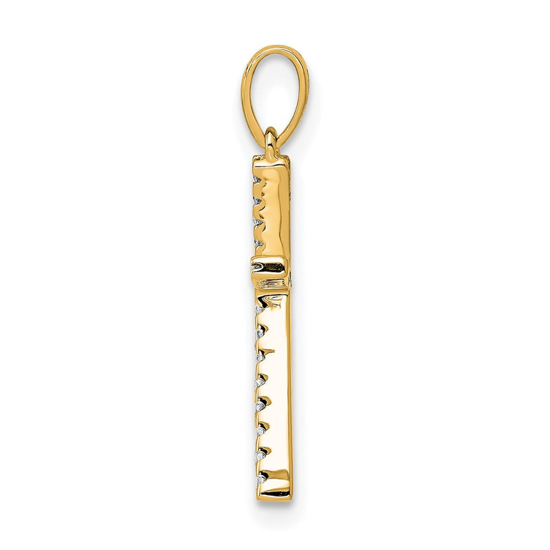 14K Yellow Gold Real Diamond Letter K Initial Pendant