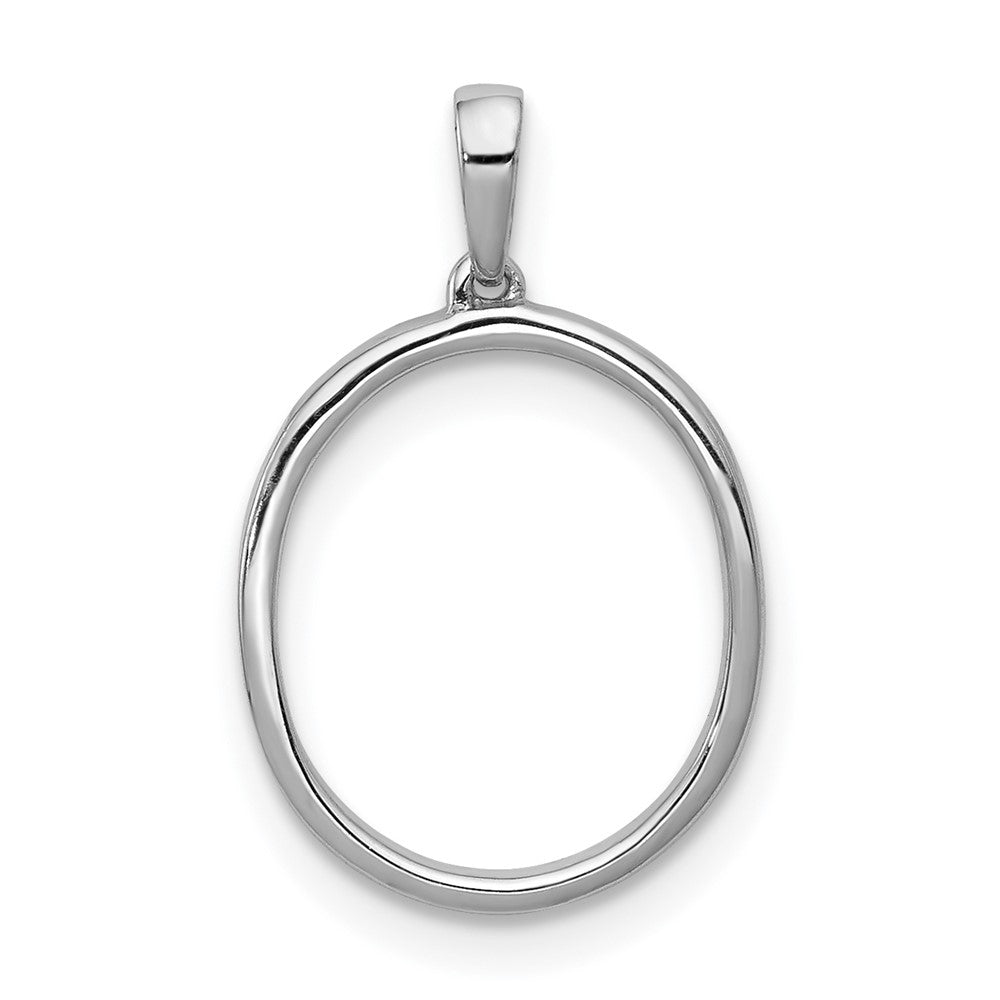 14K White Gold Real Diamond Letter O Initial Pendant