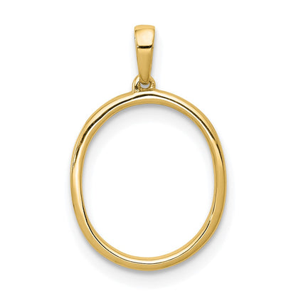 14K Yellow Gold Real Diamond Letter O Initial Pendant