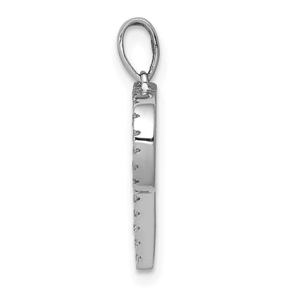 14K White Gold Real Diamond Letter P Initial Pendant