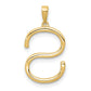 14K Yellow Gold Real Diamond Letter S Initial Pendant