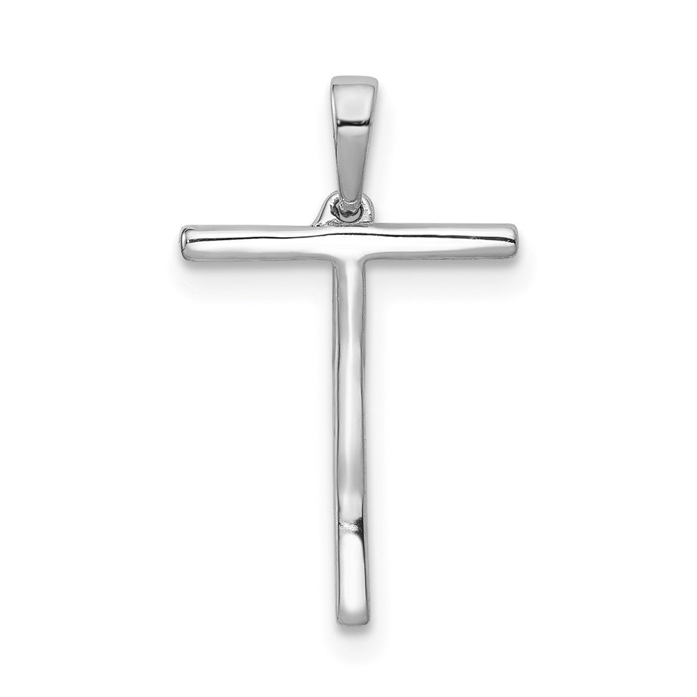 14K White Gold Real Diamond Letter T Initial Pendant