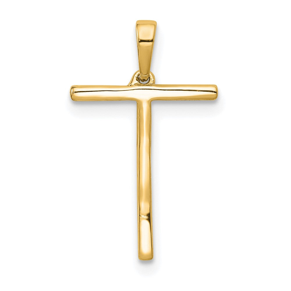 14K Yellow Gold Real Diamond Letter T Initial Pendant