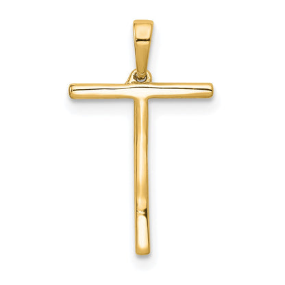 14K Yellow Gold Real Diamond Letter T Initial Pendant