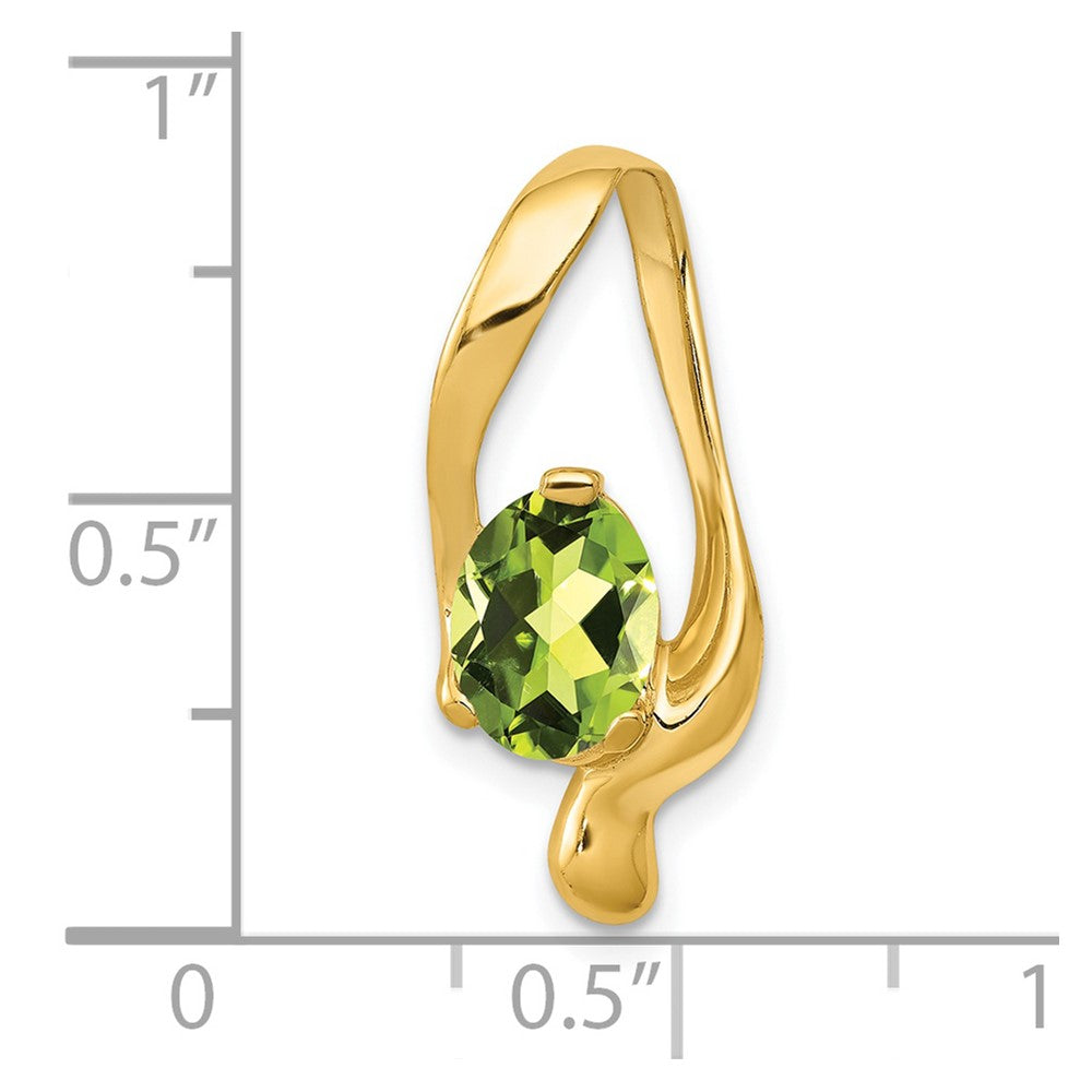 14K Yellow Gold 8x6mm Oval Peridot Slide