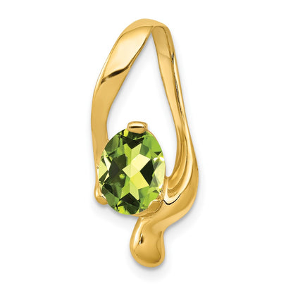 14K Yellow Gold 8x6mm Oval Peridot Slide