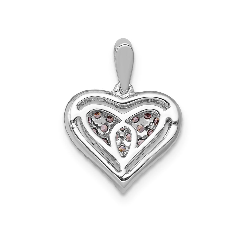 14k white gold real diamond and pink sapphire heart pendant pm5244 ps 020 wa