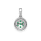 14k white gold real diamond and emerald halo circle pendant pm5255 em 010 wa