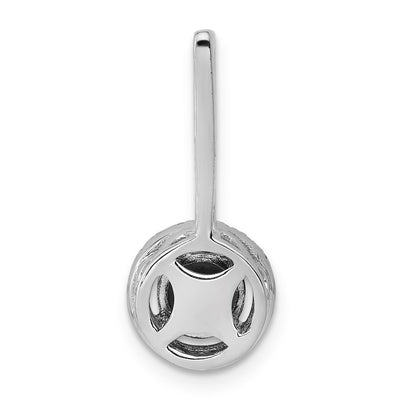 14k White Gold Halo Real Diamond and .60 Sapphire Pendant