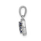 14k white gold real diamond and sapphire square halo pendant pm5258 sa 010 wa