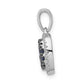 14k white gold real diamond and sapphire square halo pendant pm5259 sa 013 wa
