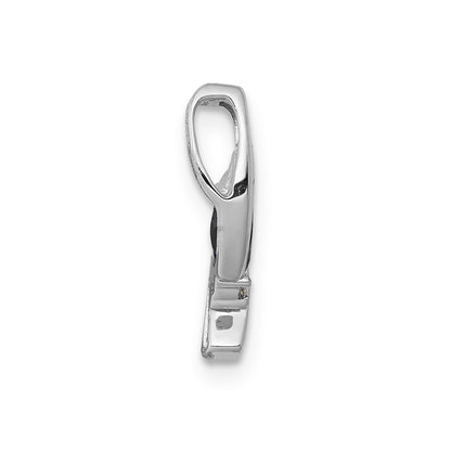14k White Gold .01ct Real Diamond and .33 Sapphire Pendant